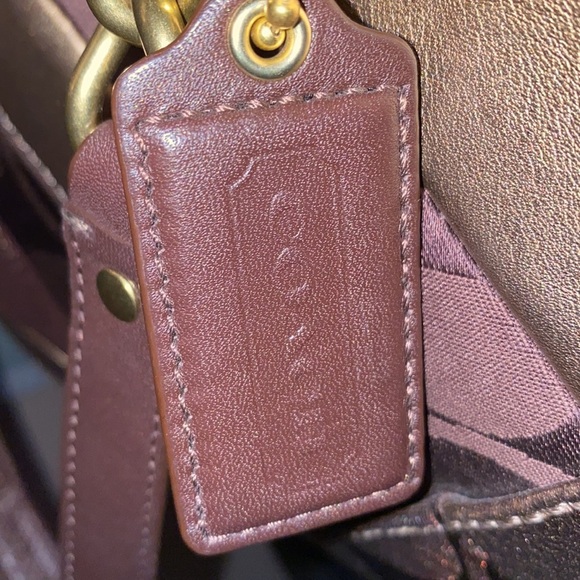 Coach Inlaid Metallic Patchwork Shoulder Bag F20013 Brown EUC main image 4